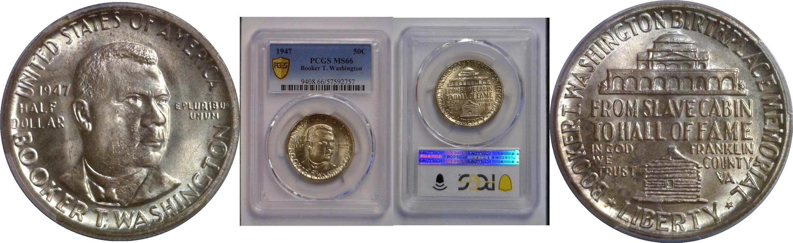 1947 Booker T. Washington  Commemorative Half Dollar   PCGS MS-66