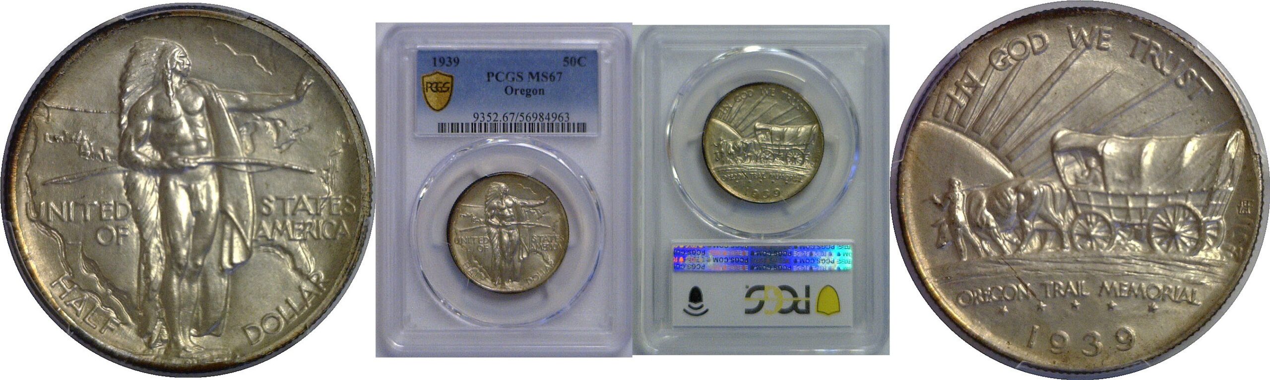 1939 Oregon Trail Commemorative Half Dollar    PCGS MS-67