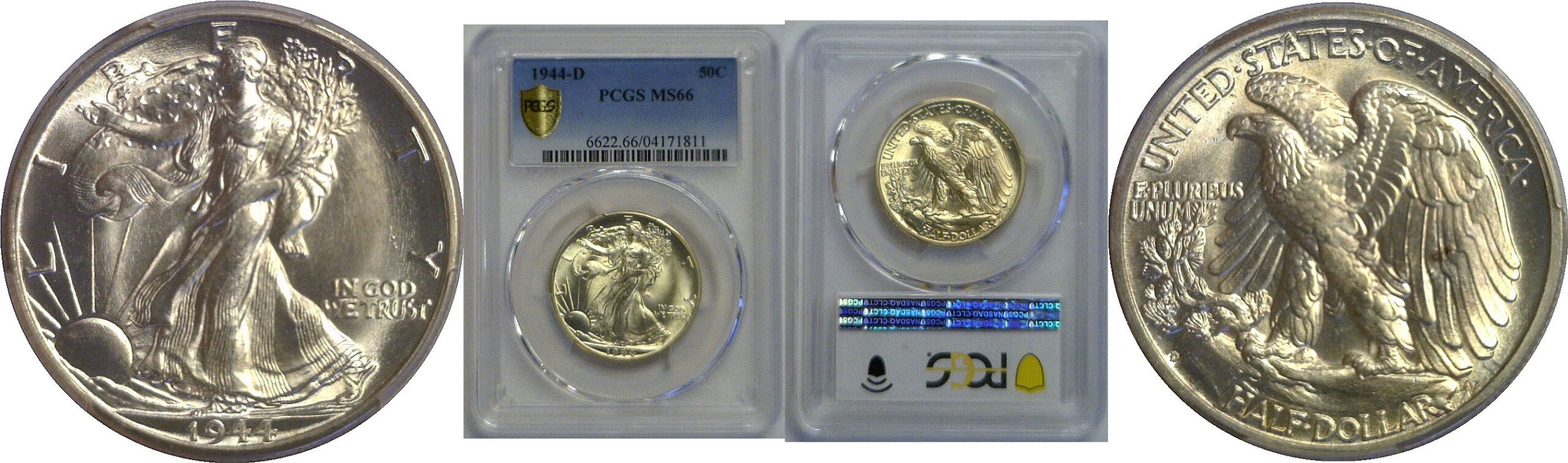 1944-D Walking Liberty Half Dollar    PCGS MS-66