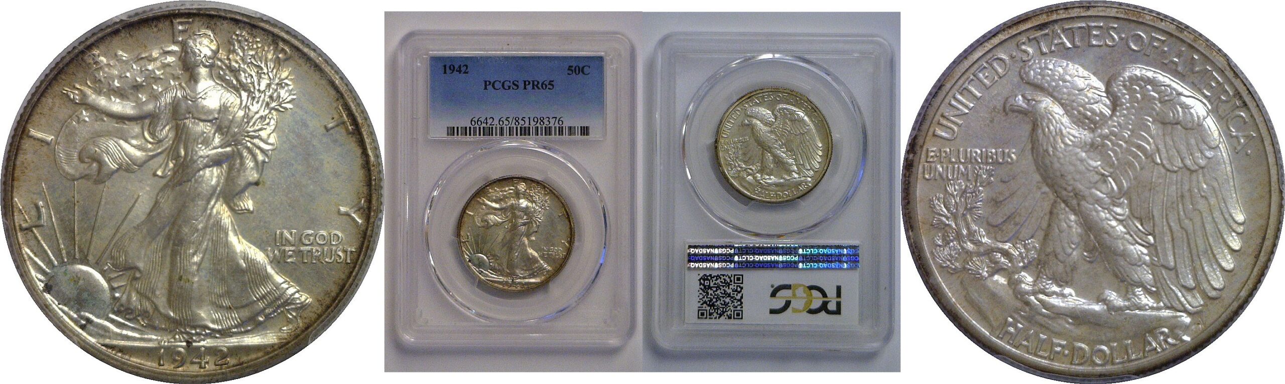 1942 Walking Liberty Half Dollar   PCGS PR-65