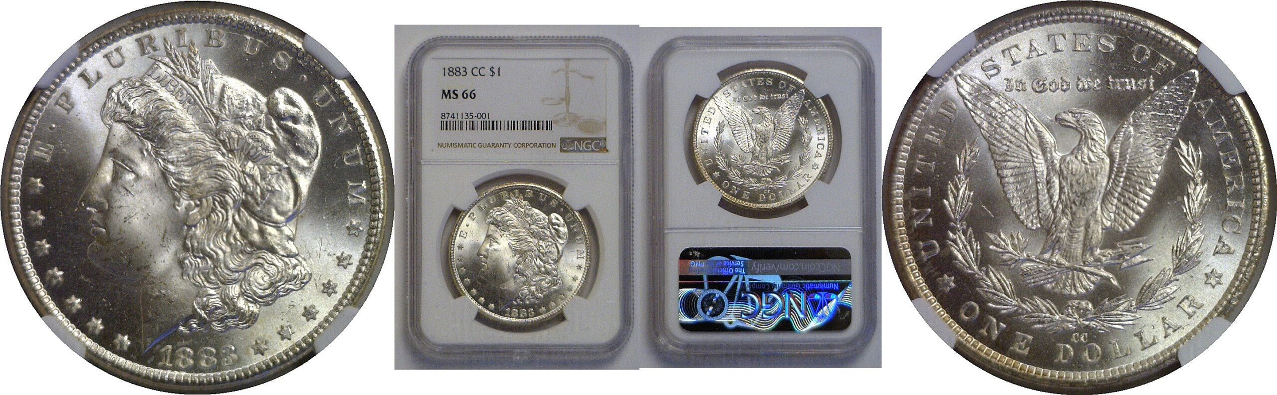 1883-CC Morgan Dollar   NGC MS-66