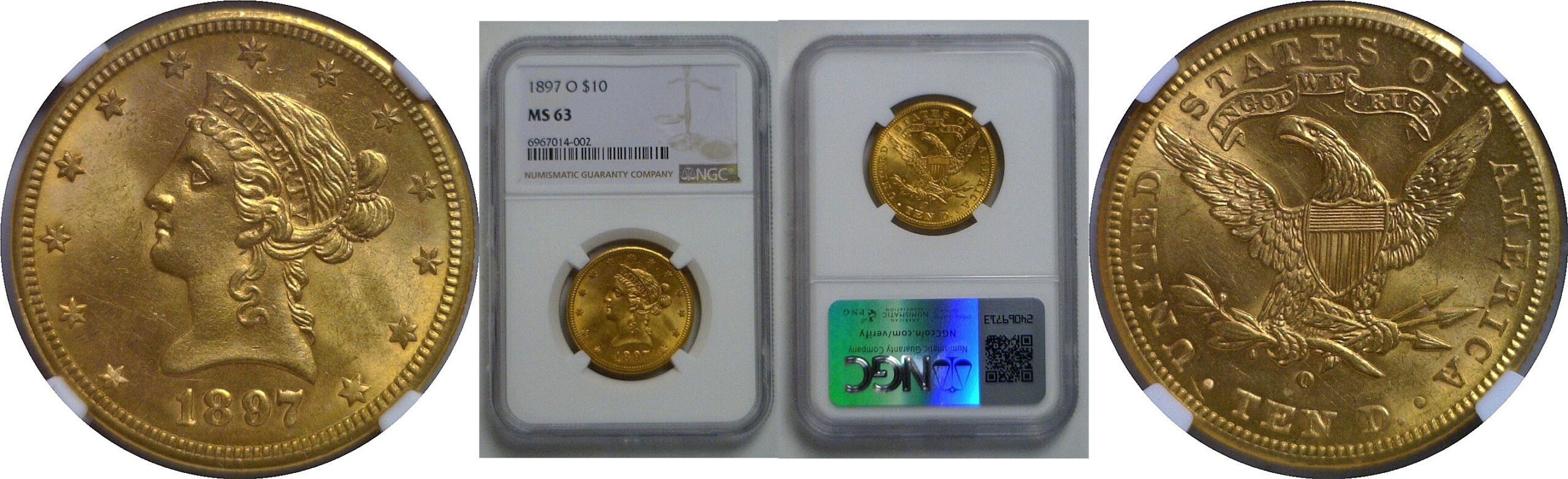 1897-O $10 Liberty    NGC MS-63