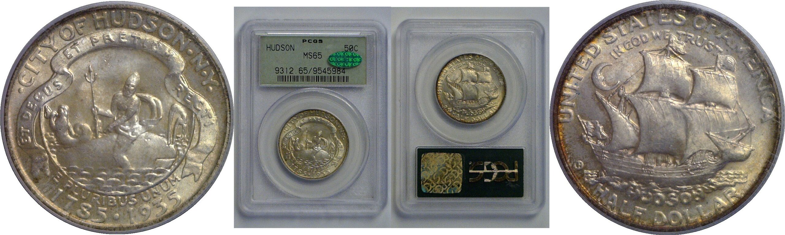 1935 Hudson Commemorative Half Dollar   PCGS MS-65  CAC