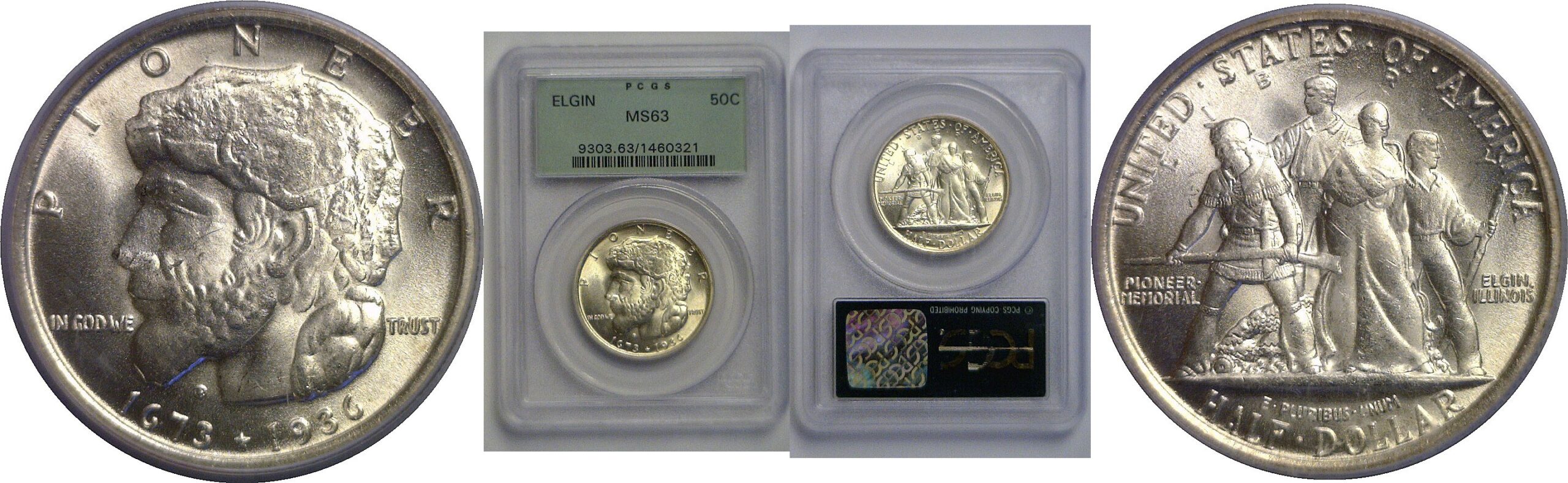 1936 Elgin Commemorative Half Dollar    PCGS MS-63