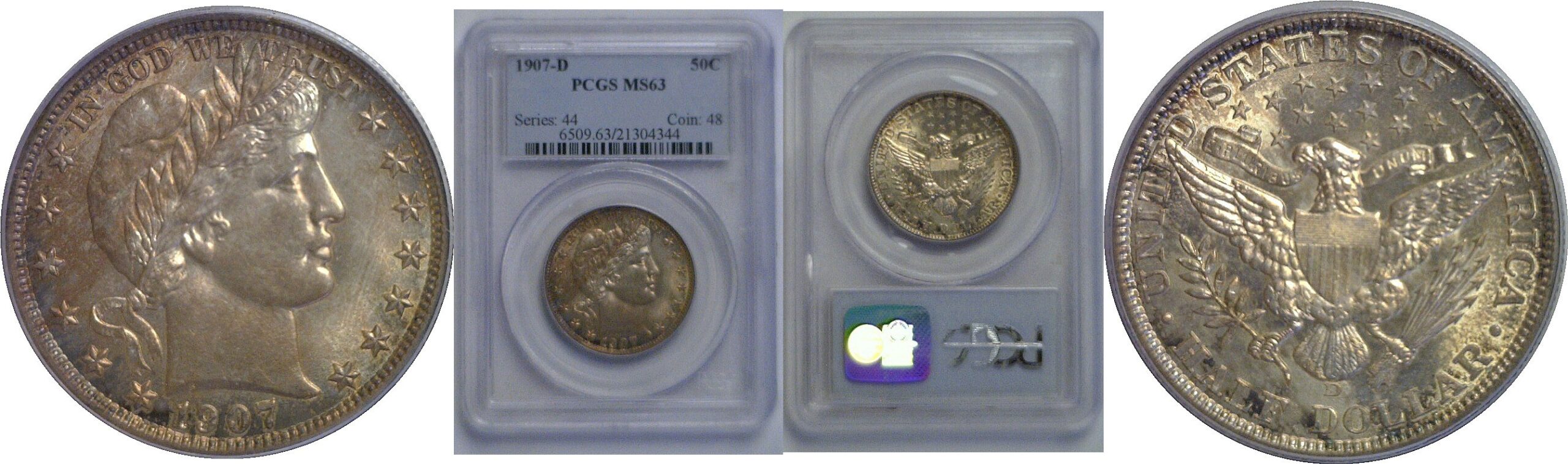 1907-D Barber Half Dollar   PCGS MS-63