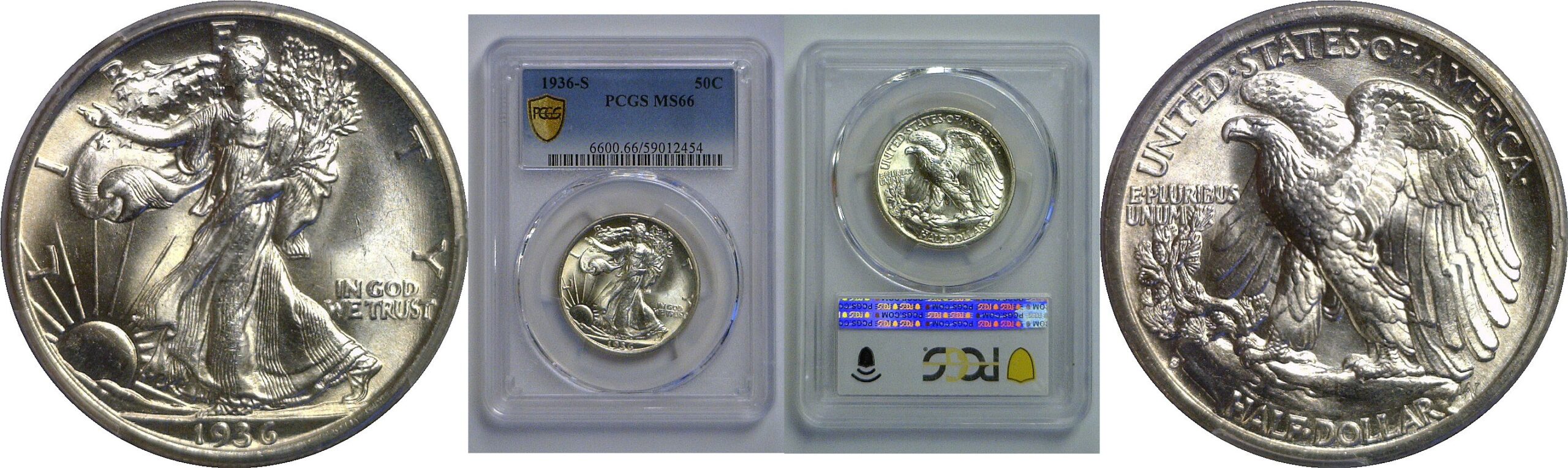 1936-S Walking Liberty Half Dollar   PCGS MS-66