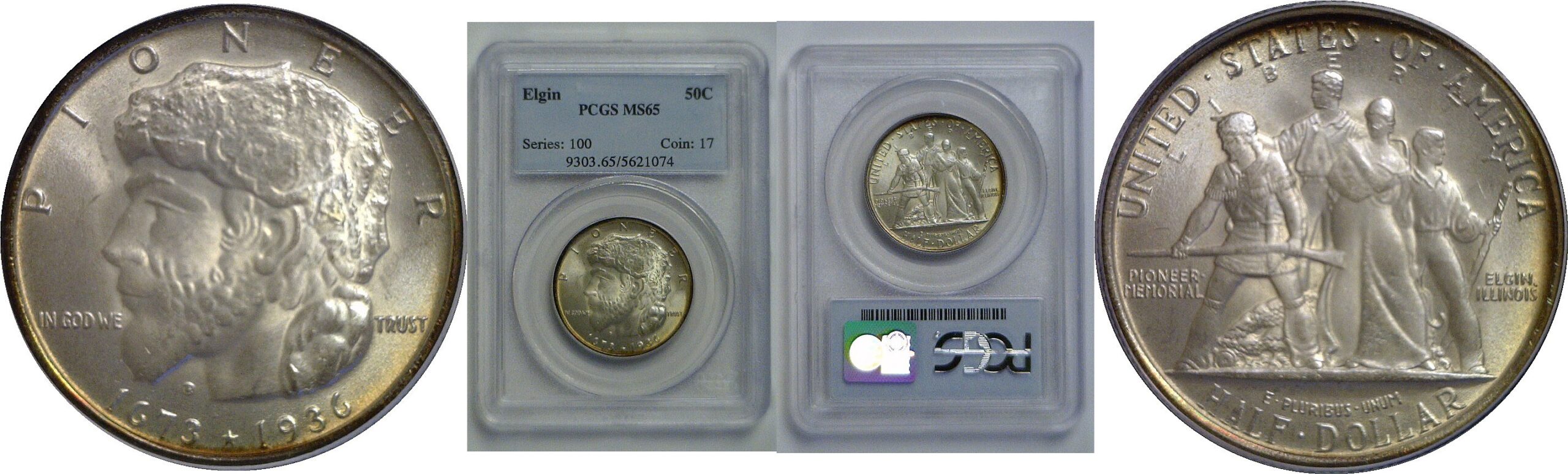 1936 Elgin Commemorative Half Dollar   PCGS MS-65