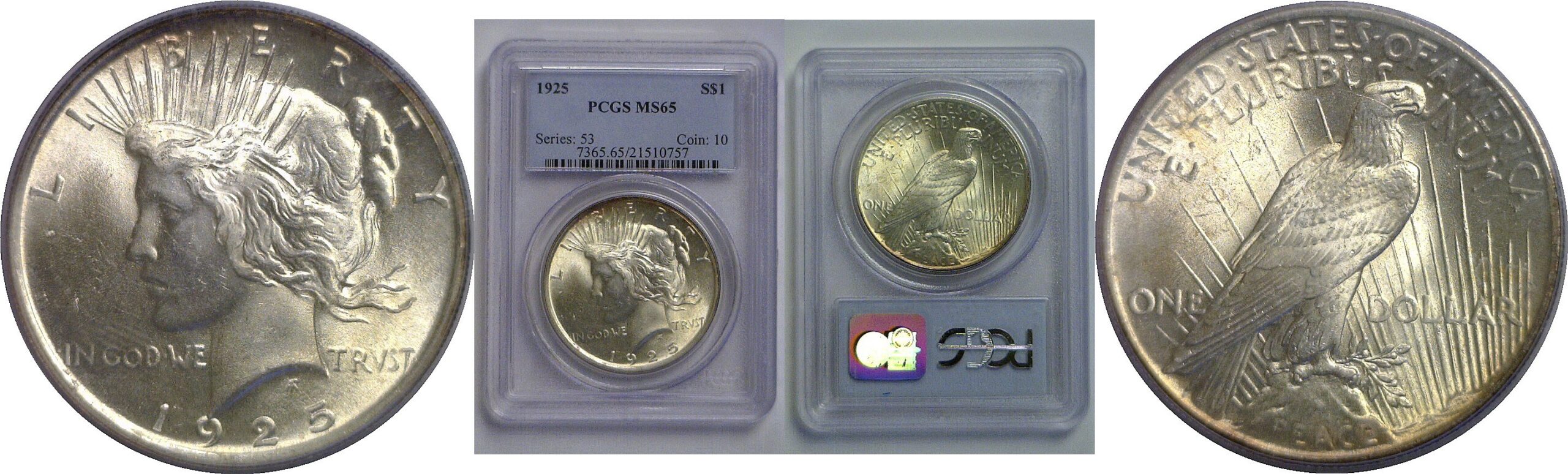 1925 Peace Dollar   PCGS MS-65