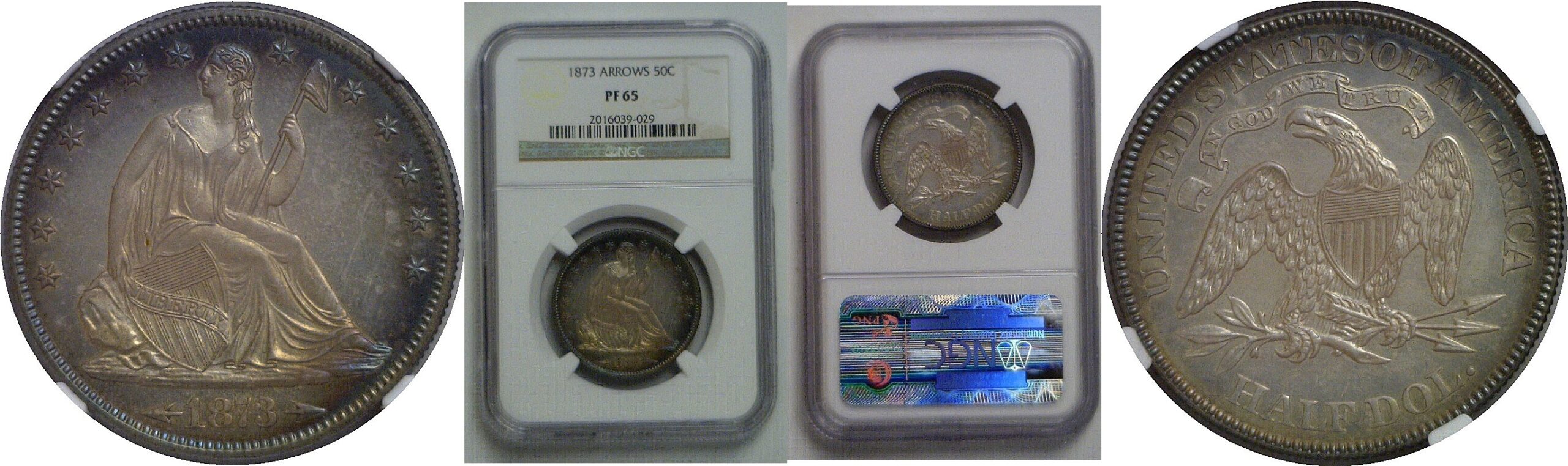 1873  Seated Liberty Half Dollar    NGC PR-65