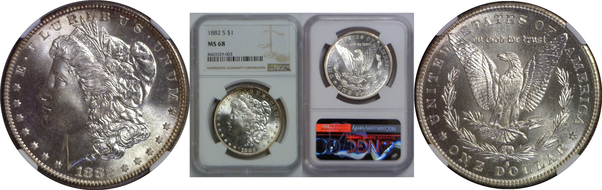 1882-S Morgan Dollar   NGC MS-68