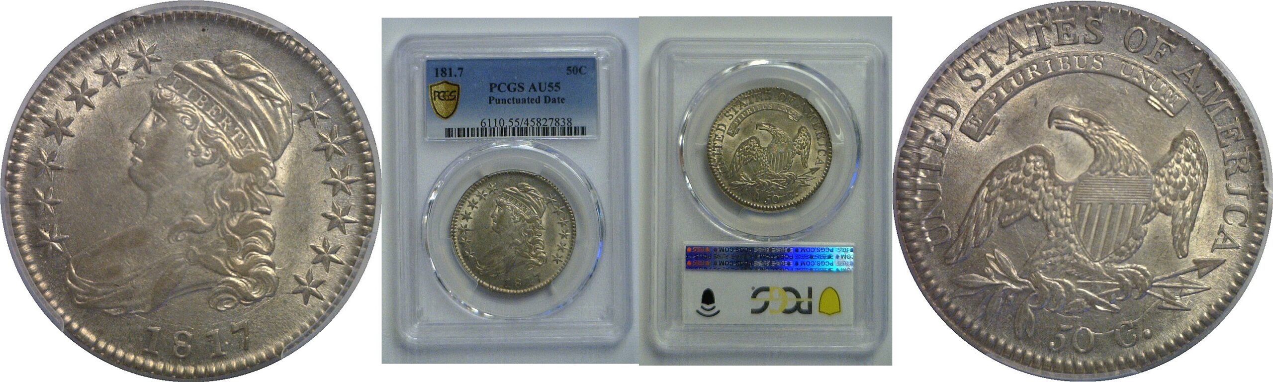 1817  Bust Half Dollar  PCGS AU-55.