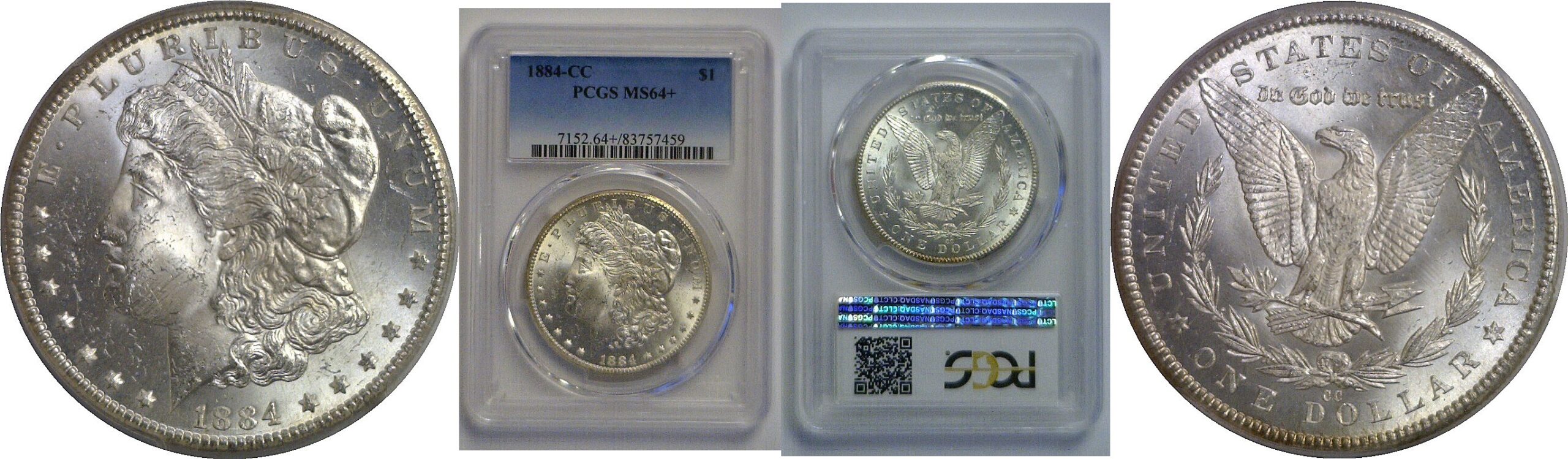 1884-CC Morgan Dollar   PCGS MS-64+