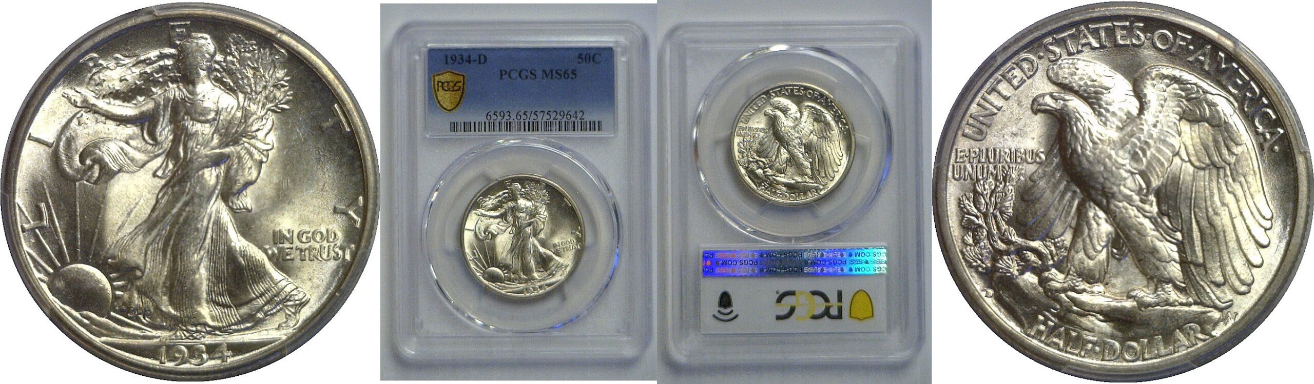1934-D Walking Liberty Half Dollar   PCGS MS-65