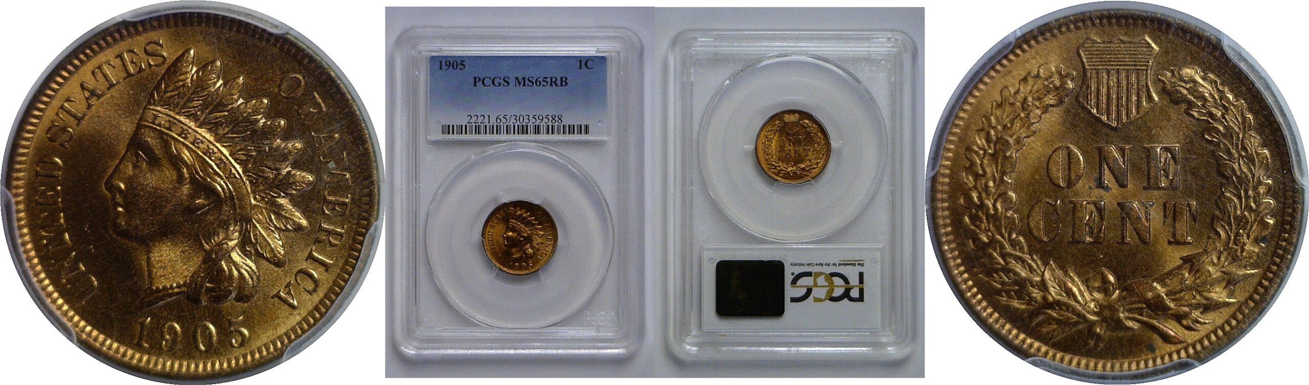 1905 Indian Head Cent   PCGS MS-65 RB