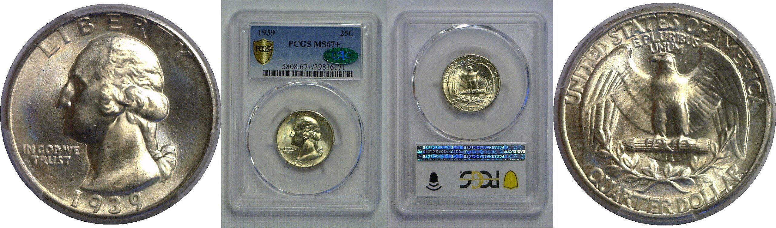1939 Washington Quarter   PCGS MS-67+  CAC