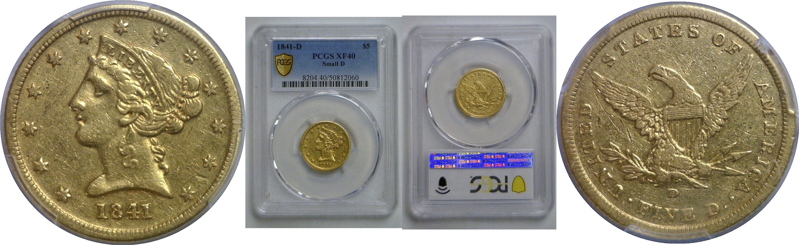 1841-D $5 Liberty   PCGS XF-40