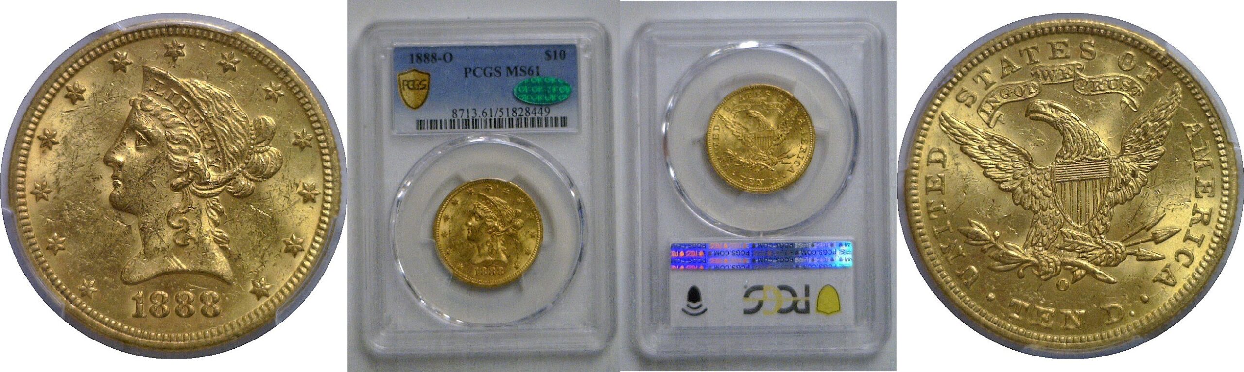 1888-O $10 Liberty   PCGS MS-61  CAC