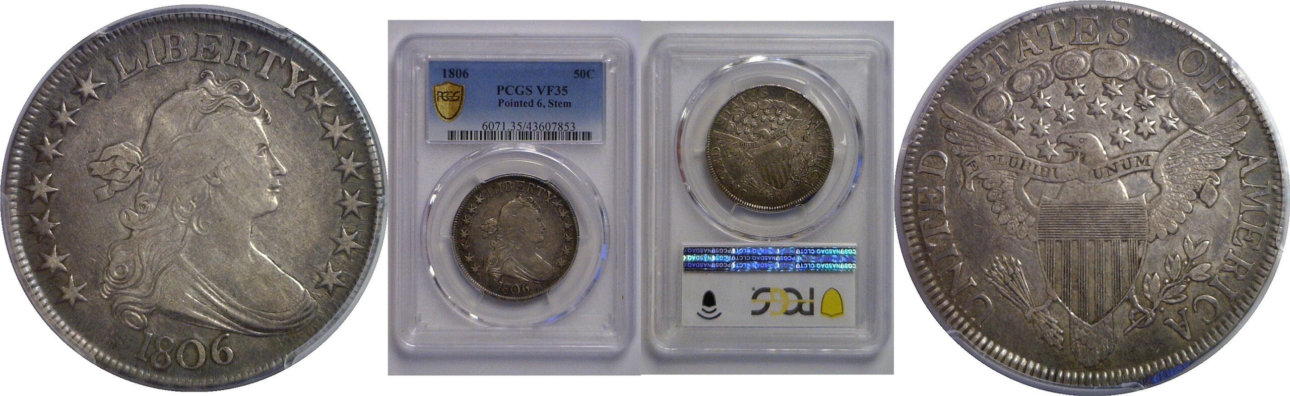 1806 Bust Half Dollar   PCGS VF-35