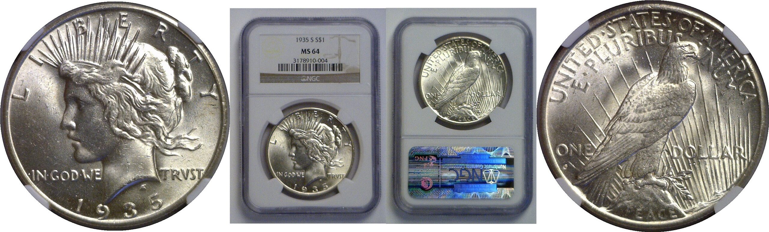 1935-S Peace Dollar   NGC MS-64