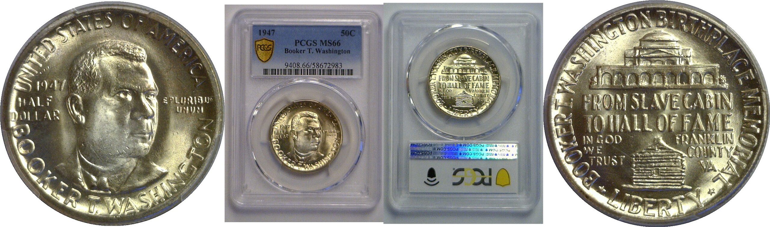 1947 Booker T. Washington Commemorative Half Dollar   PCGS MS-66