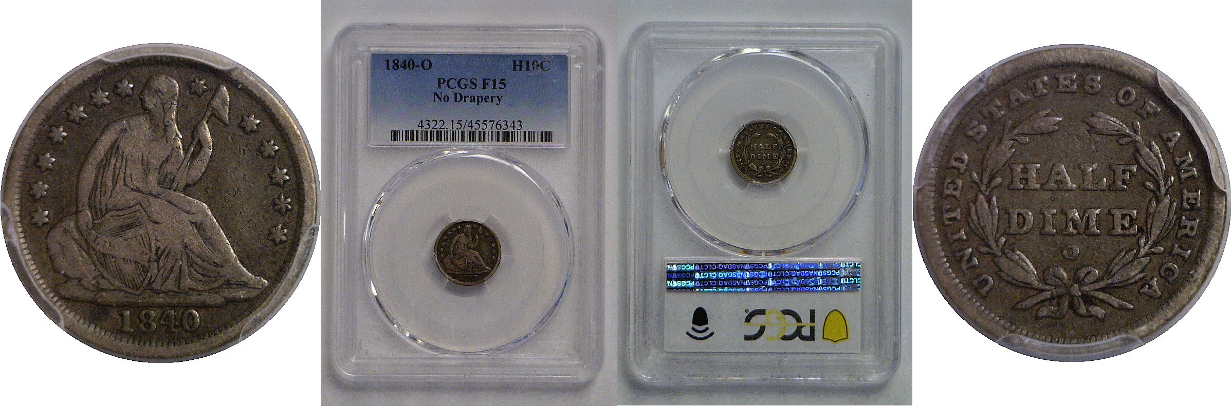1840-O Seated Liberty Half Dime   PCGS F-15