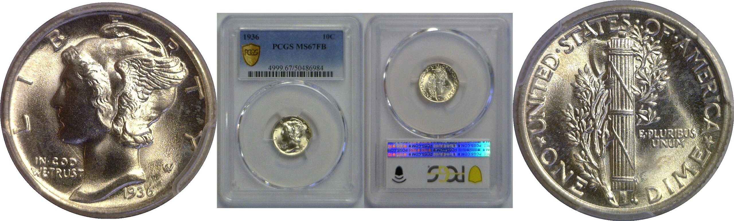 1936 Mercury Dime   PCGS MS-67 FB