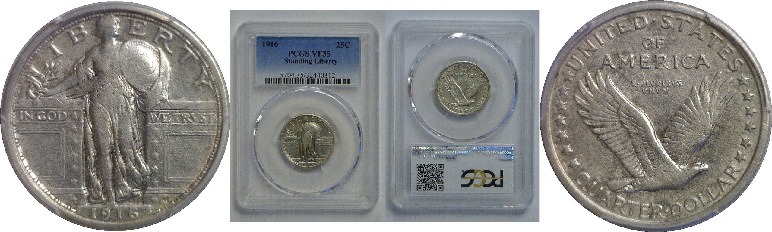1916 Standing Liberty Quarter   PCGS VF-35