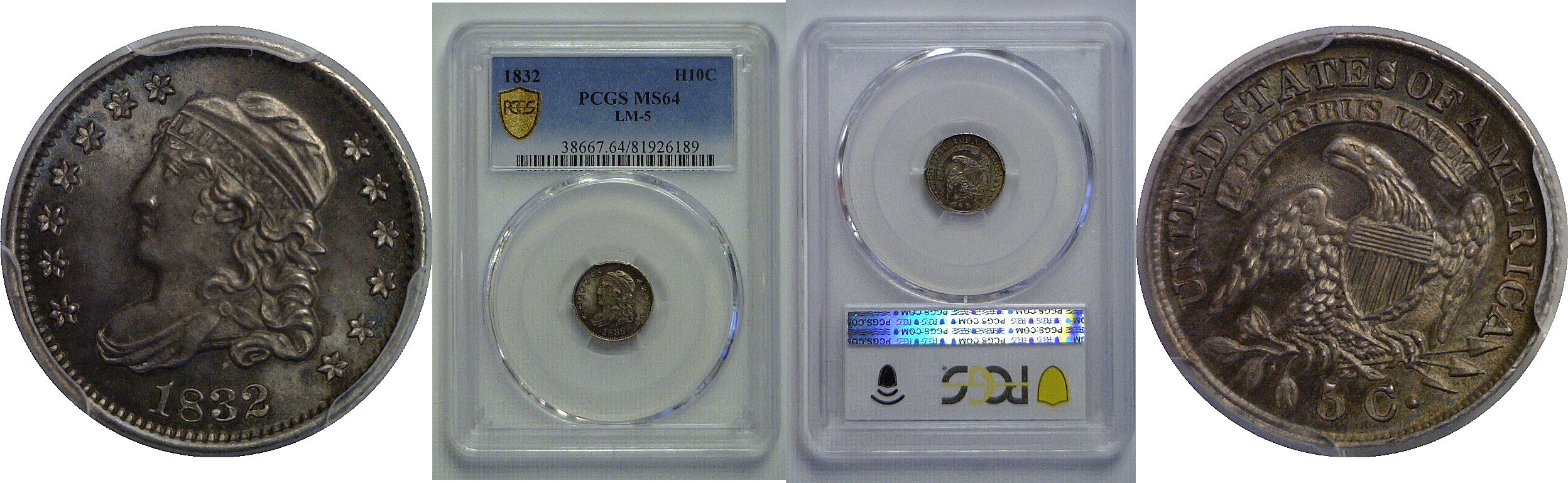 1832 Bust Half Dime   PCGS MS-64