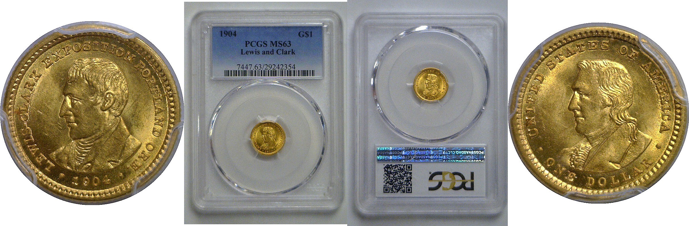 1904 $1 Lewis & Clark Gold Commemorative    PCGS MS-63