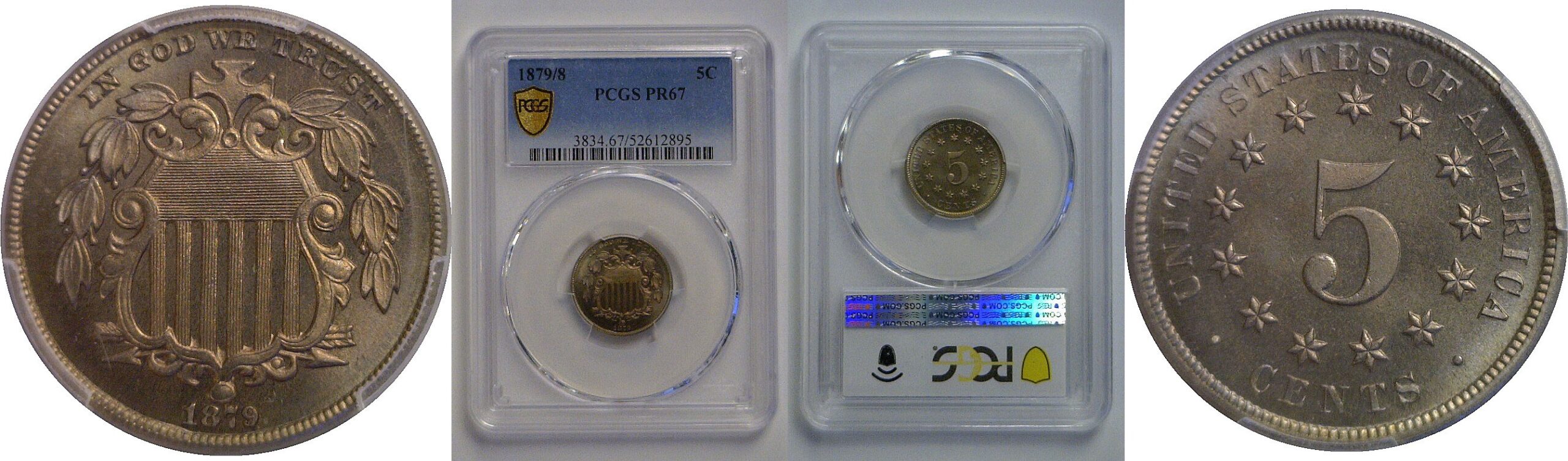 1879/8 Shield Nickel    PCGS PR-67