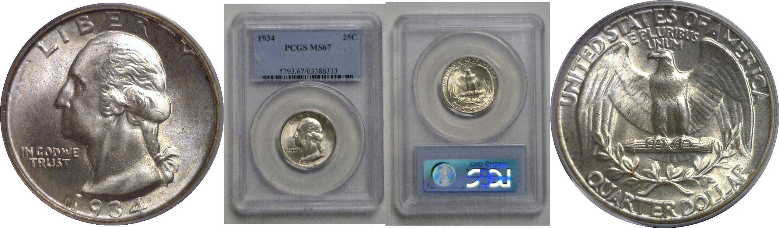 1934 Washington Quarter   PCGS MS-67