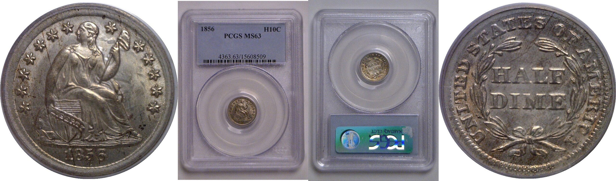 1856 Seated Liberty Half Dime   PCGS MS-63