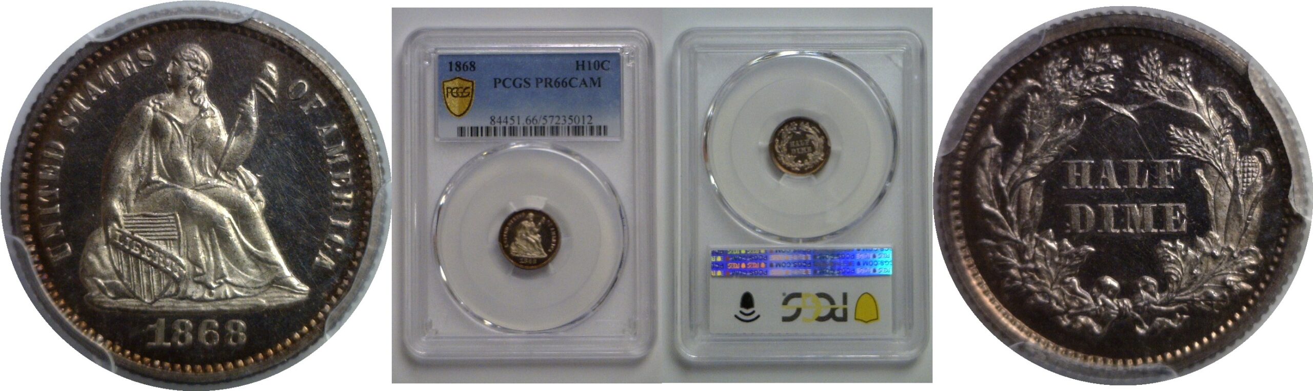 1868 Seated Liberty Half Dime   PCGS PR-66 CAM