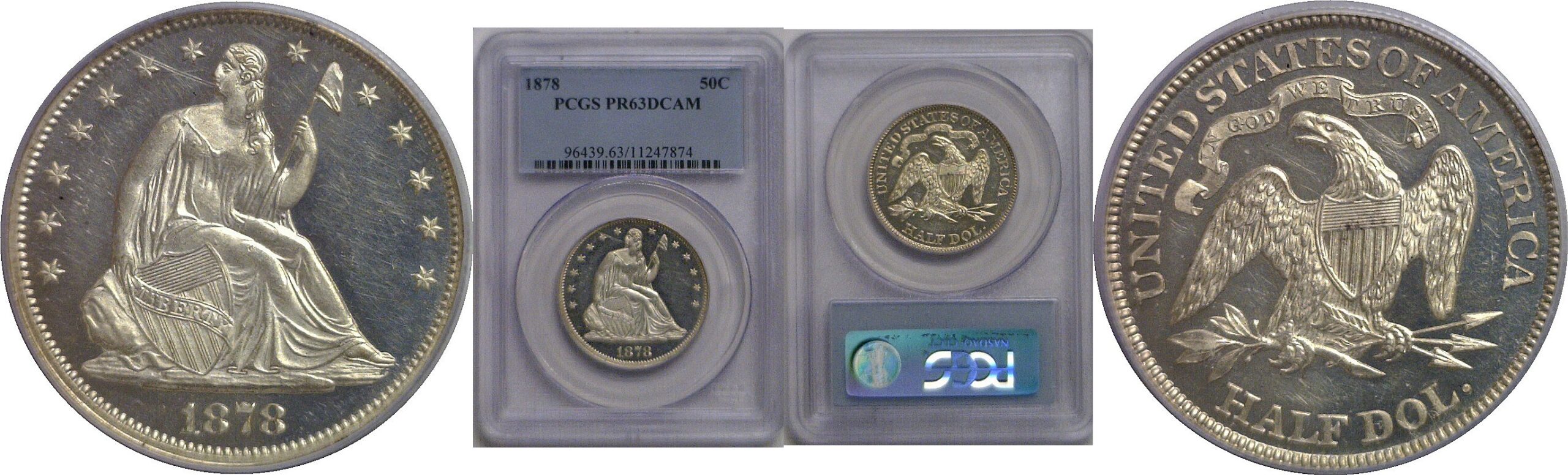 1878  Seated Liberty Half Dollar   PCGS PR-63 DCAM
