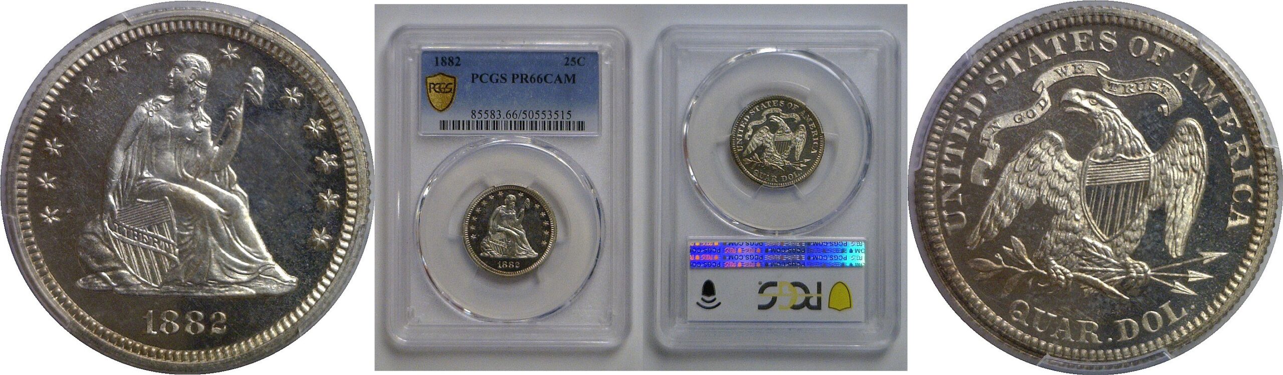 1882 Seated Liberty Quarter     PCGS PR-66 CAM