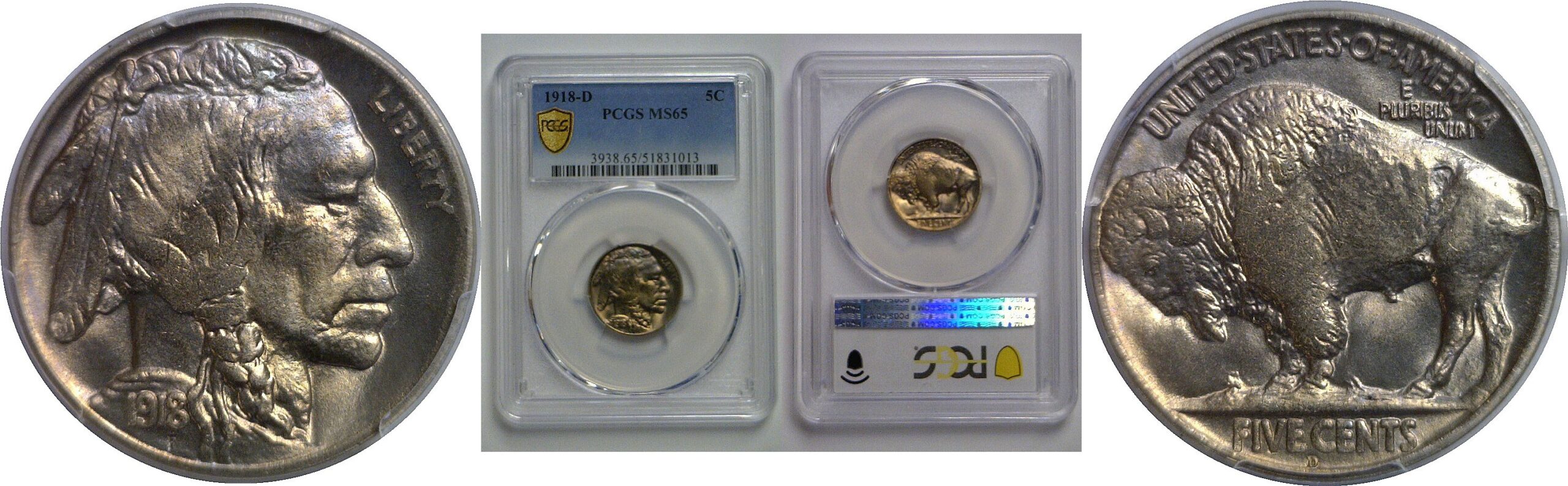 1918-D Buffalo Nickel   PCGS MS-65