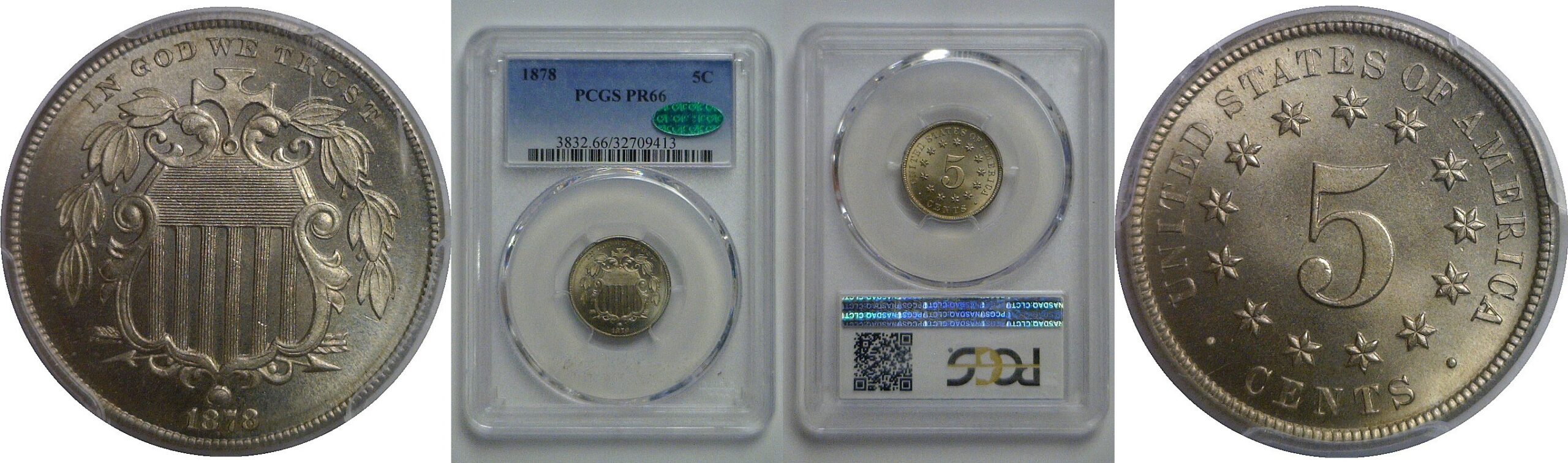 1878 Shield Nickel   PCGS PR-66  CAC