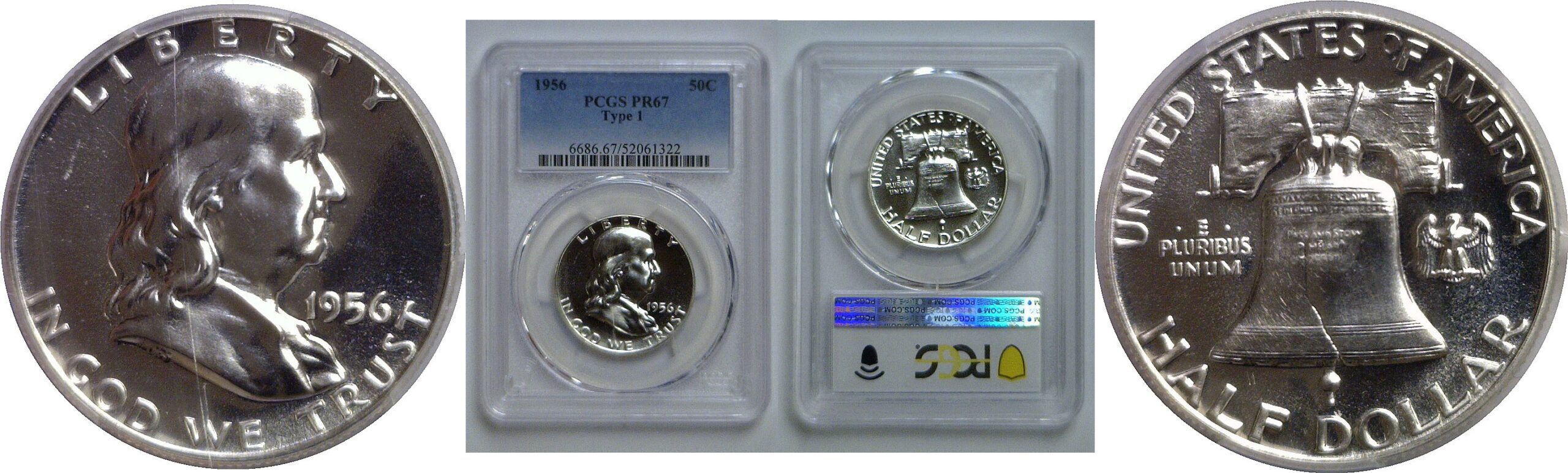 1956 T-1   Franklin Half Dollar   PCGS PR-67