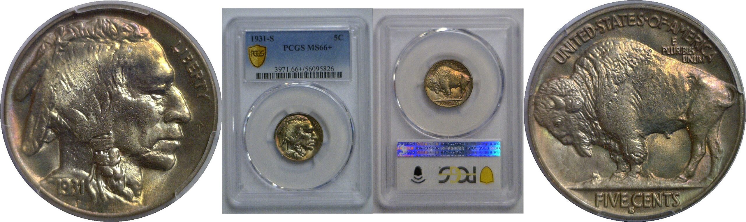 1931-S Buffalo Nickel   PCGS MS-66+