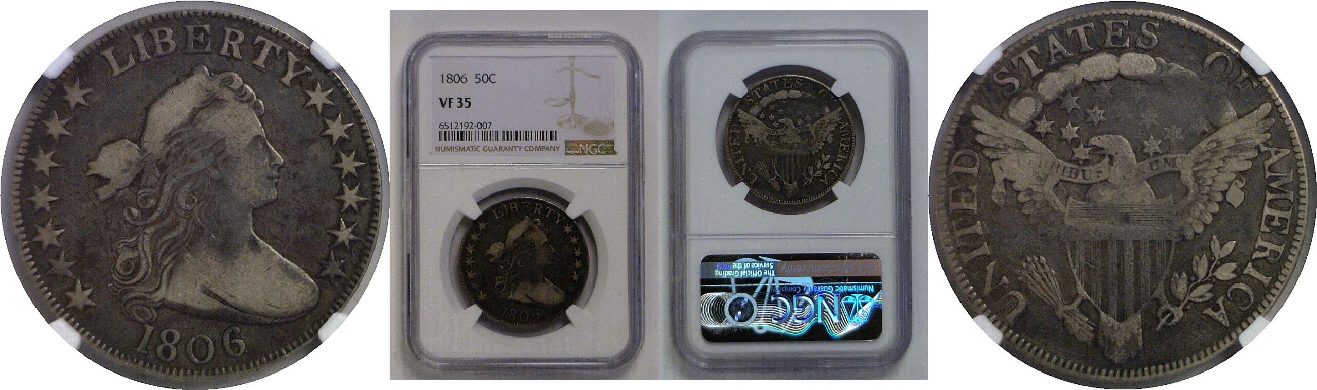 1806  Bust Half Dollar    NGC VF-35