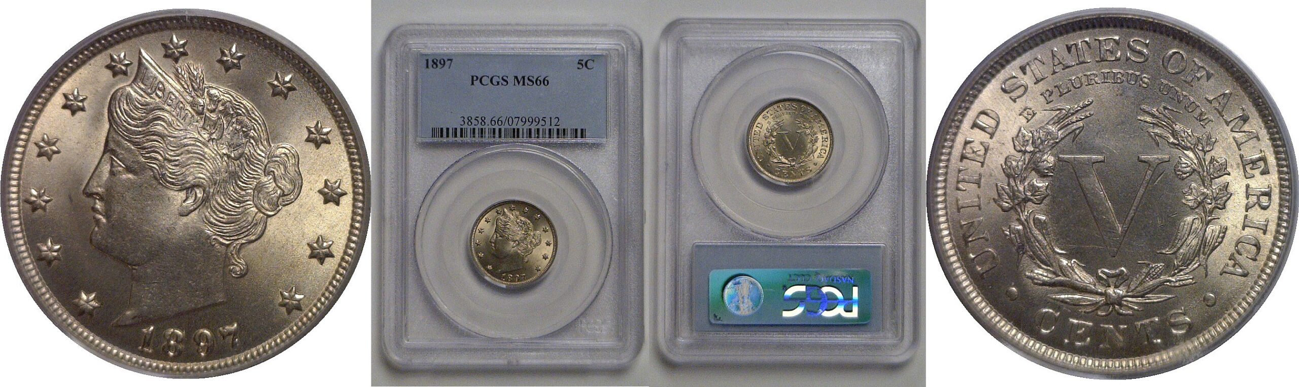 1897 Liberty Nickel   PCGS MS-66