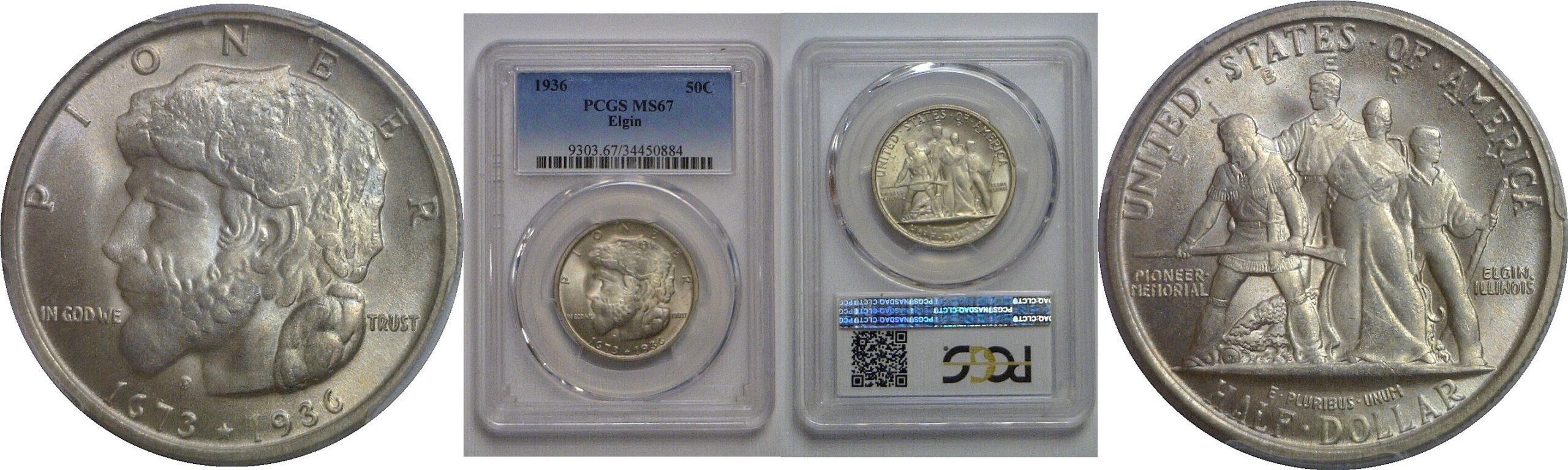 1936 Elgin Commemorative Half Dollar    PCGS MS-67