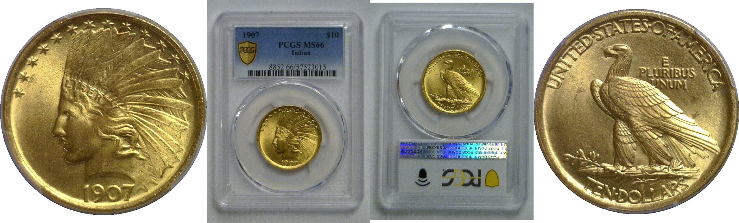 1907 $10 Indian   PCGS MS-66