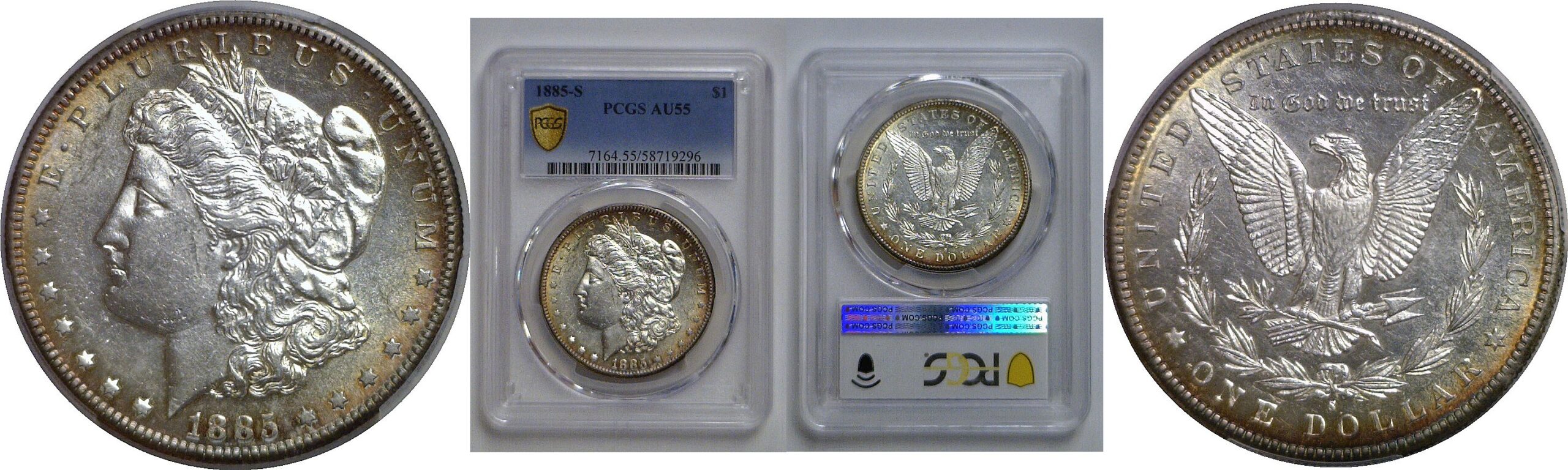 1885-S Morgan Dollar   PCGS AU-55