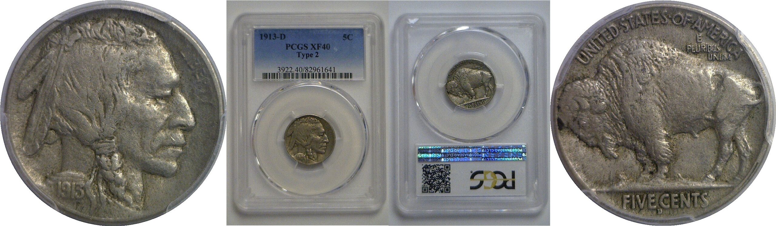 1913-D T-2  Buffalo Nickel   PCGS XF-40