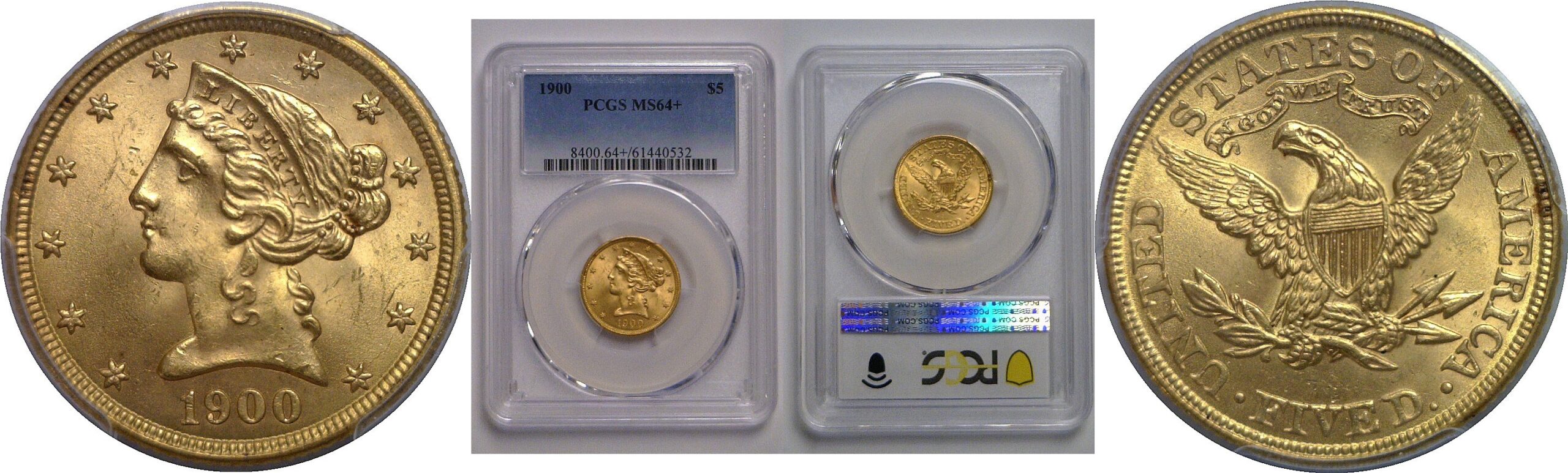 1900 $5 Liberty   PCGS MS-64+