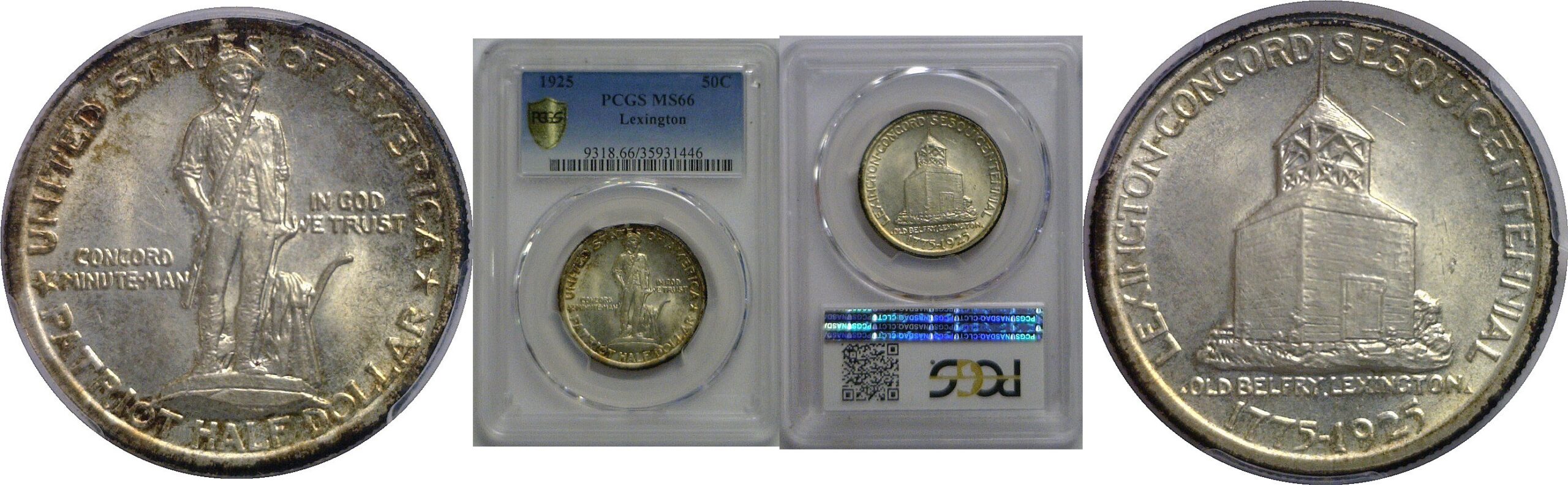 1925 Lexington Commemorative Half Dollar   PCGS MS-66