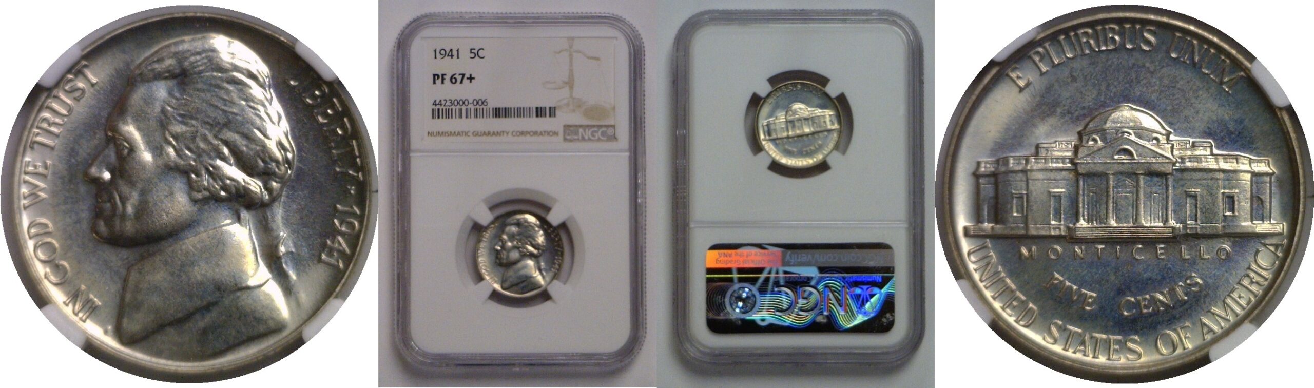 1941 Jefferson Nickel    NGC PF-67+