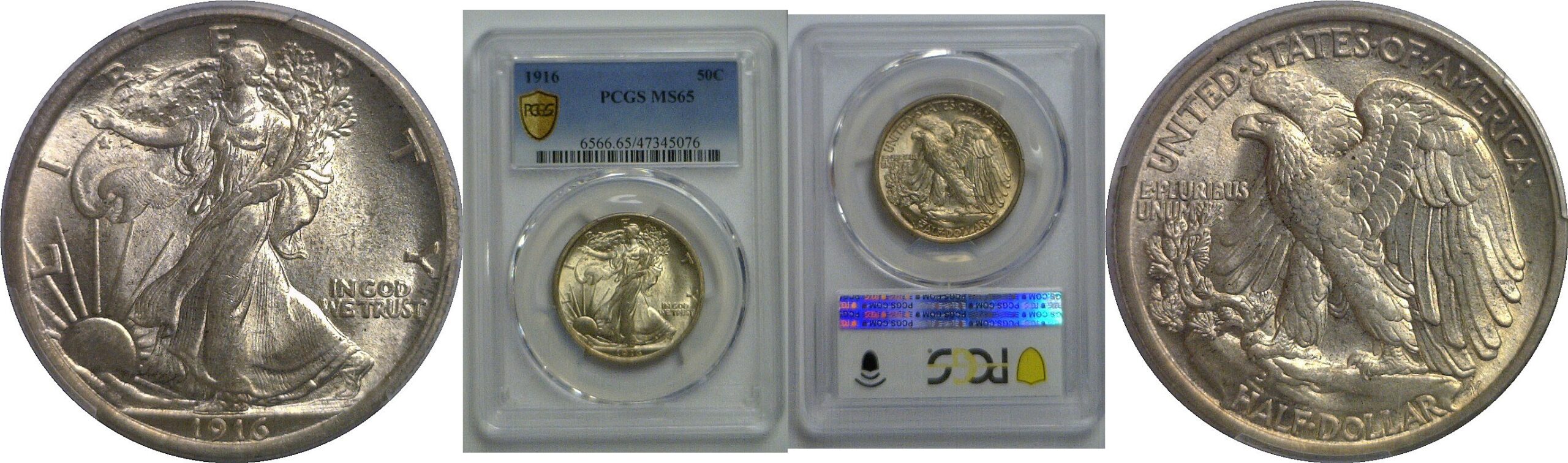 1916 Walking Liberty Half Dollar   PCGS MS-65