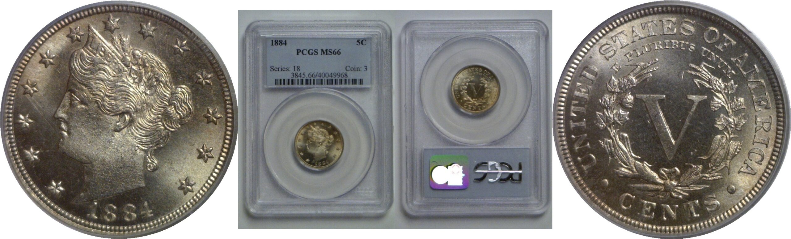 1884 Liberty Nickel   PCGS MS-66
